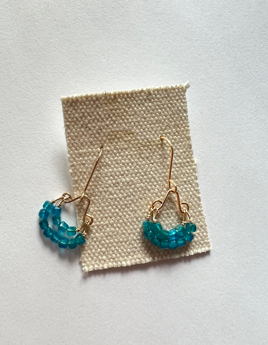 Debbie Fisher | Apatite beads on gold fill wire earrings