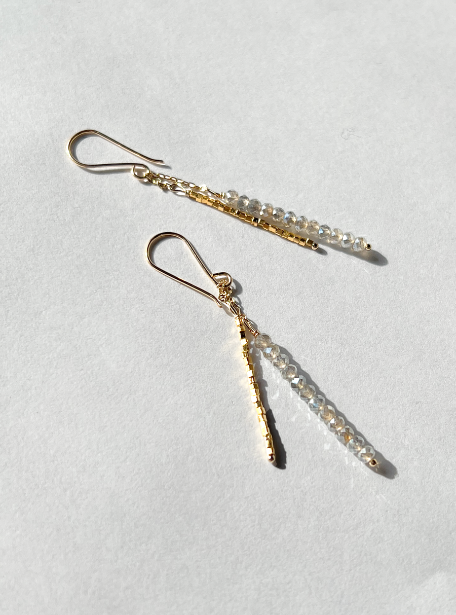 Debbie Fisher | Mystic lab on gold fill wire earrings