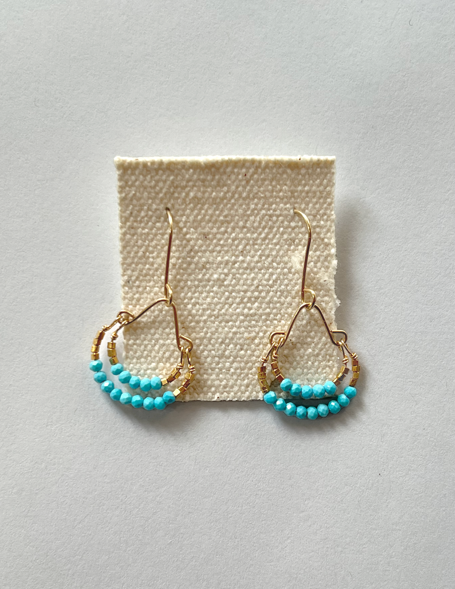 Debbie Fisher | Turquoise and gold vermeil double hoop earrings