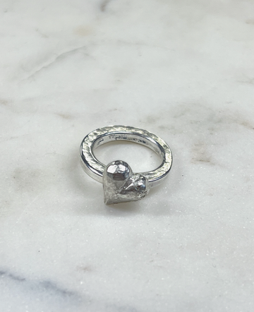 SONJA FRIES |  Sterling Silver Heart Ring with Diamonds