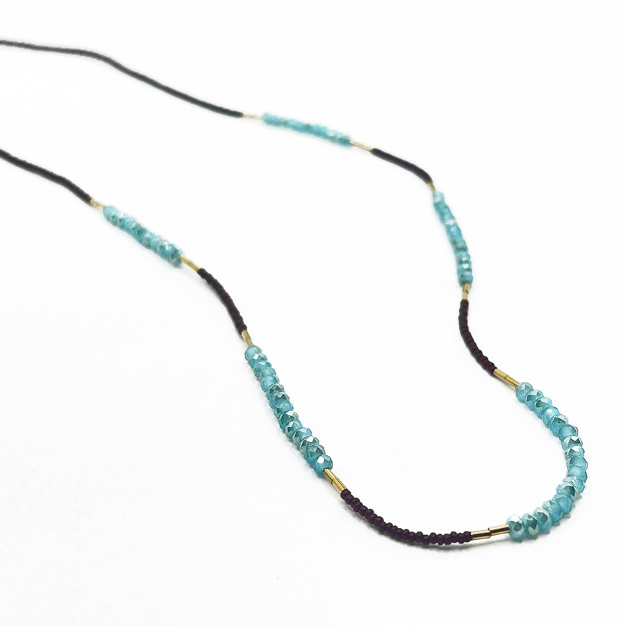 Debbie Fisher | Brown Seed with Blue Mystic Quartz and Gold Vermeil Necklace