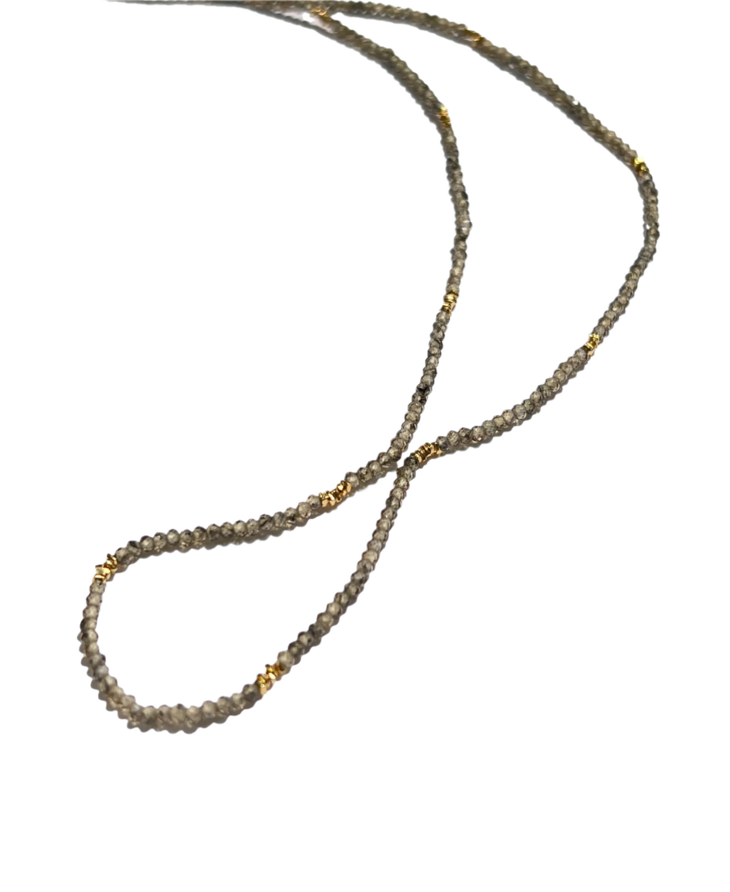 DEBBIE FISHER | Natural Zircon and Gold Vermeil Beads with Gold Fill Clasp Necklace (Light)
