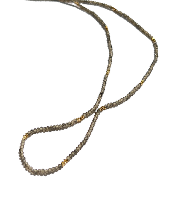 Debbie Fisher | Natural Zircon and Gold Vermeil Beads with Gold Fill Clasp Necklace (Light)