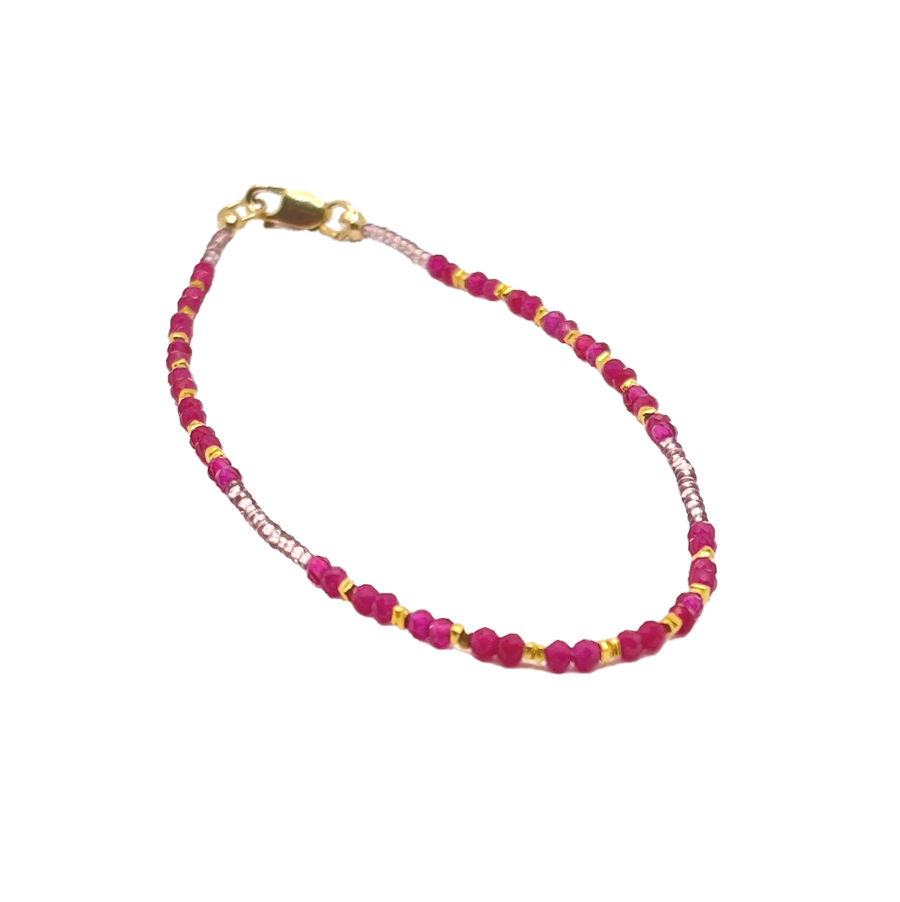 DEBBIE FISHER | Pink Quartz & Gold Vermeil Bracelet w/ Gold Fill Clasp