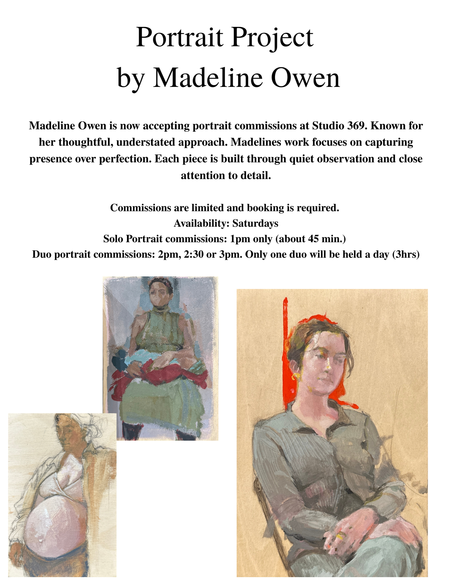 Double Portrait Commission with Madeline Owen - 3 HRS