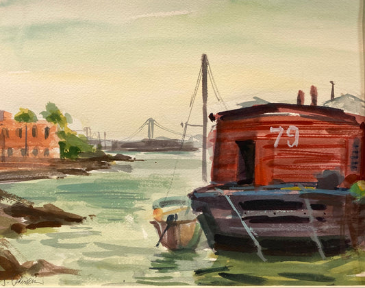 RED HOOK '79' BARGE, Framed by Janet Pedersen