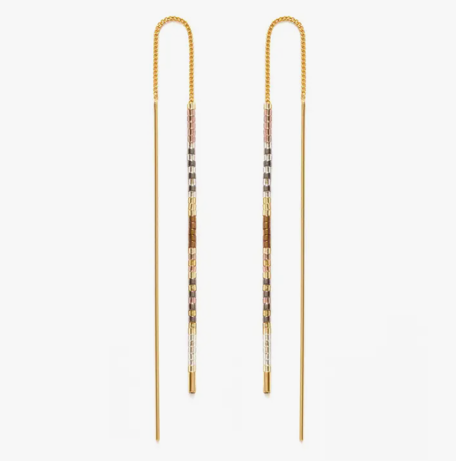 Miyuki Seed Bead Threader Earrings