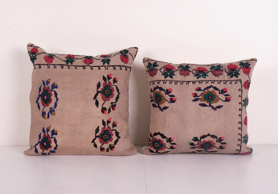 Embroided Turkish Kilim Pillow Cover, Set of Two Aubuss | 16