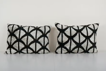 Handmade Ikat Pattern Lumbar Pillow Cover | 17