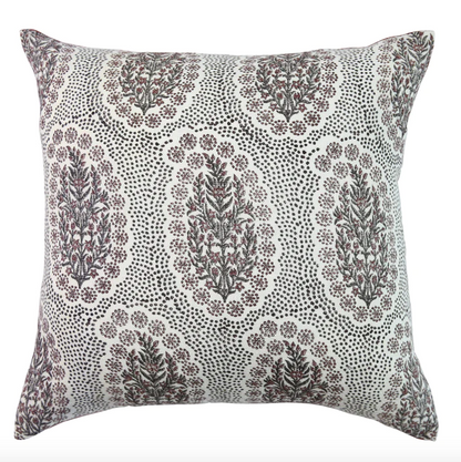 Winfleur Ruby Block Print Pillow | 22" x 22"