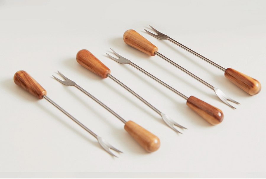 Italian Olivewood Aperitivo Forks