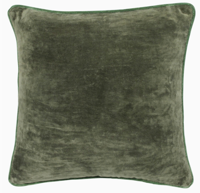 Andover Velvet Pillow - Juniper Green