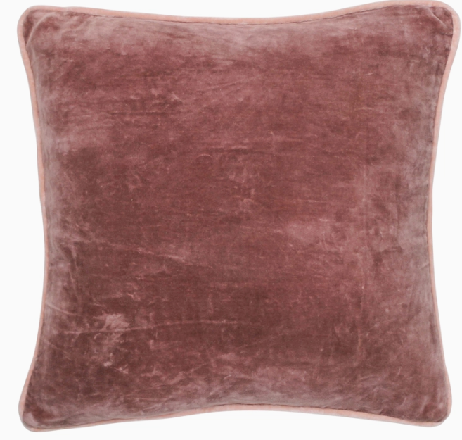 Andover Velvet Pillow - Rosewood Red