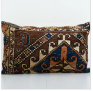 Vintage Turkish Carpet Rug Pillow Cover, Tribal Design 15