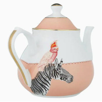 Yvonne Ellen Zebra and Cockatoo Teapot