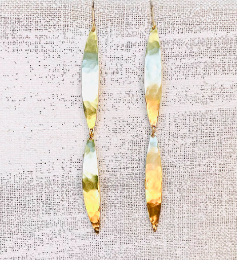 ROBIN HALEY | 14K Gold Double Slice Earrings