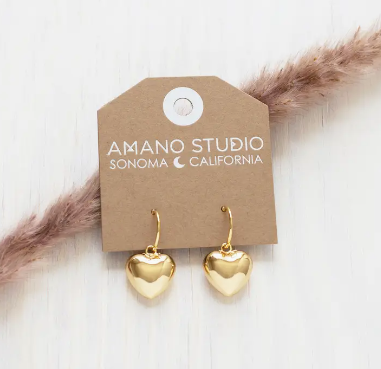 Puffed Heart Hoops