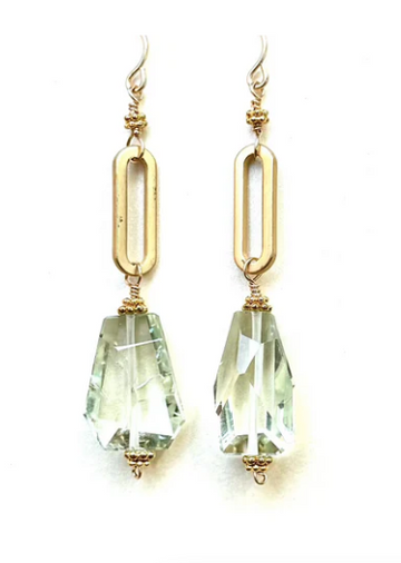 ROBIN HALEY | Green Amethyst Nugget Earrings