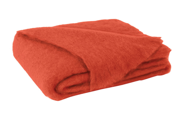 Lands Downunder | Mohair Throw Hibiscus Orange