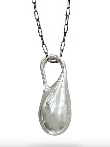 Sunlit Fine Jewelry | Silver Big Drop Pendant Necklace