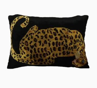 Leopard Silk Ikat Velvet Pillow 16