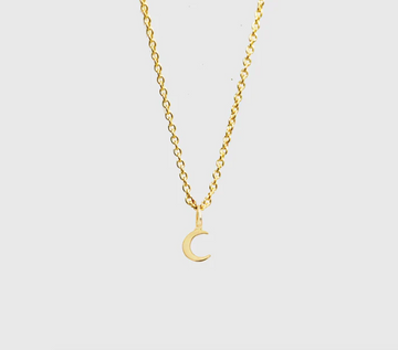 Selah Vie Fine Jewelry | Small Gold Moon Necklace