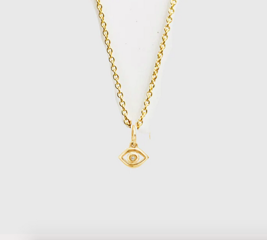 SELAH VIE | 14K Diamond Evil Eye Necklace