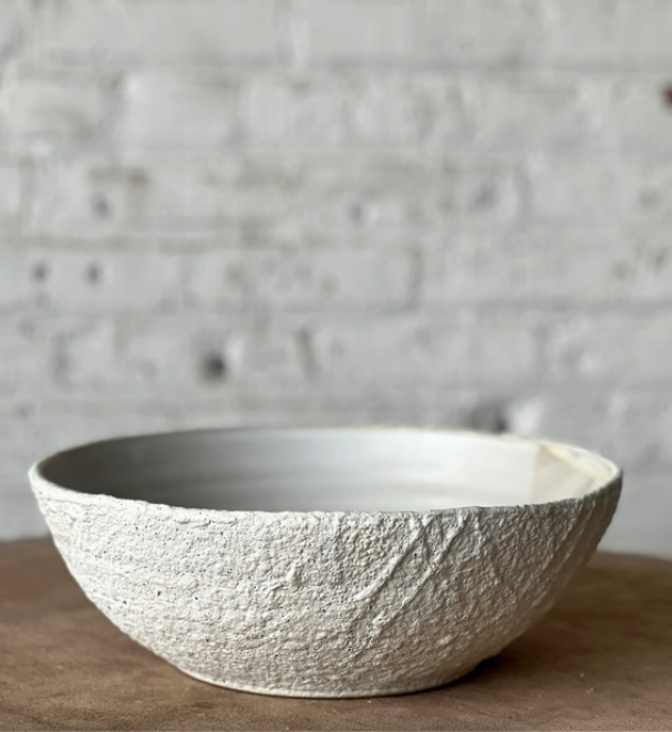 Gina Desantis Ceramics | Minimalist Ceramic Serving Bowl in Salt White