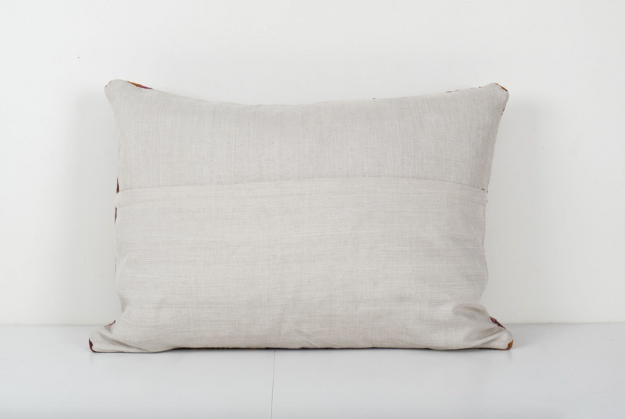 Brown Pillow Case Made from An Anatolian Vintage Turkish