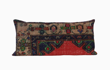 Muted Red Carpet Rug Bedding Pillow, Faded Ethnic Turkish