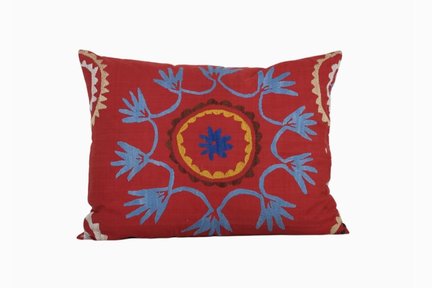 Suzani Pillow Cover - Handmade Embroidered Textile