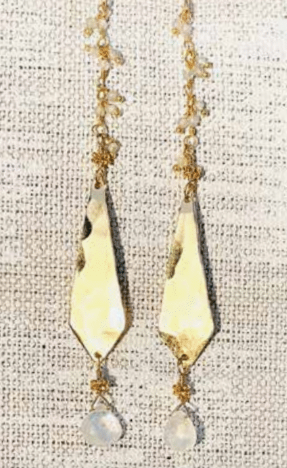 Robin Haley | Gold Moonstone Earrings