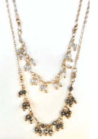 ROBIN HALEY | Pyrite and Labradorite Double Layer Necklace