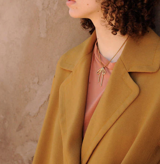 WATER SAND STONE | Brass Little Bow Necklace