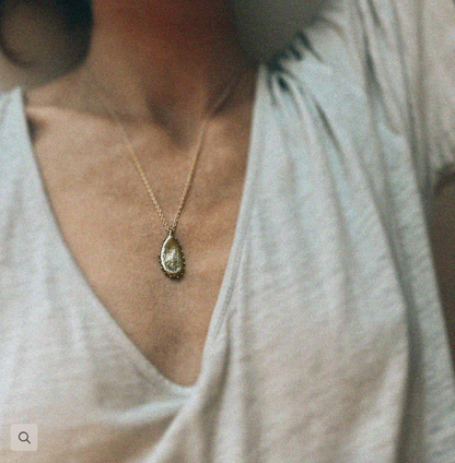 WATER SAND STONE | Brass Print Necklace