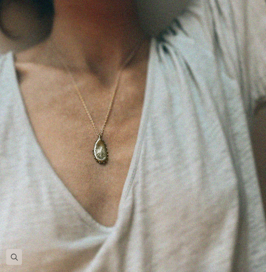 WATER SAND STONE | Brass Print Necklace