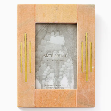 Matr Boomie | Jaipuri Pink Carved Marble Frame 4 x 6
