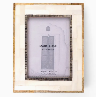 Matr Boomie | Janaka Carved Bone and  Horn Frame - 5 x 7