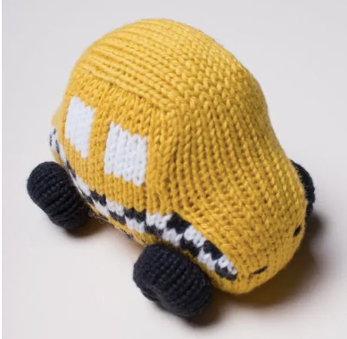 Organic Baby Taxi Rattle Toy