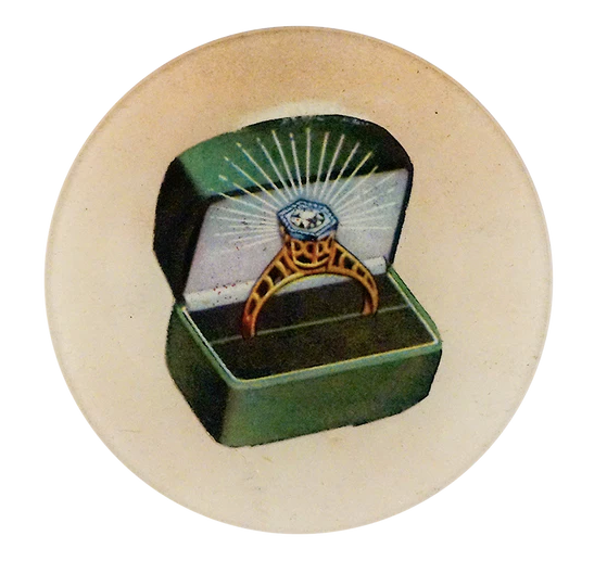 John Derian | Green Velvet Ring Box - 5 1/4" Round Plate