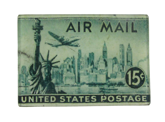John Derian | Air Mail (Statue of Liberty) - 3.5 x 5" Tiny Rect. Tray