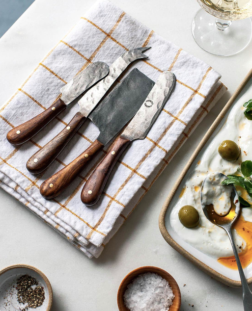 Farmhouse Pottery | Artisan Forged Cheese Knives - Mango