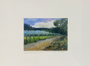 Elizabeth Hutchinson Painting - Pathway near Blauvac, France with olive trees