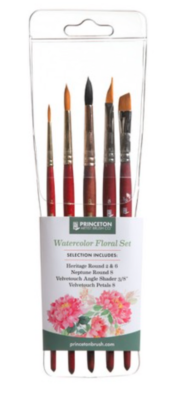 WATERCOLOR FLORAL 5PC BRUSH SET