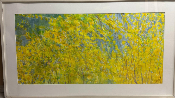 #545 Forsythias, Framed by Regina Silvers