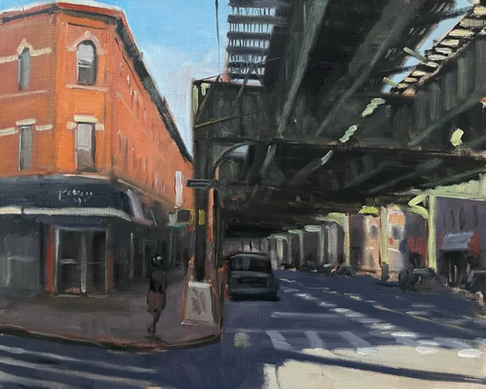 Brooklyn Elevated Subway, Sunny Day by Pete Sinjin