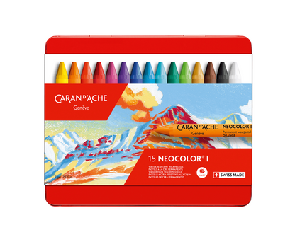 CARAN d'ACHE | Set of 15 Neocolor I Pastels in Metal Box