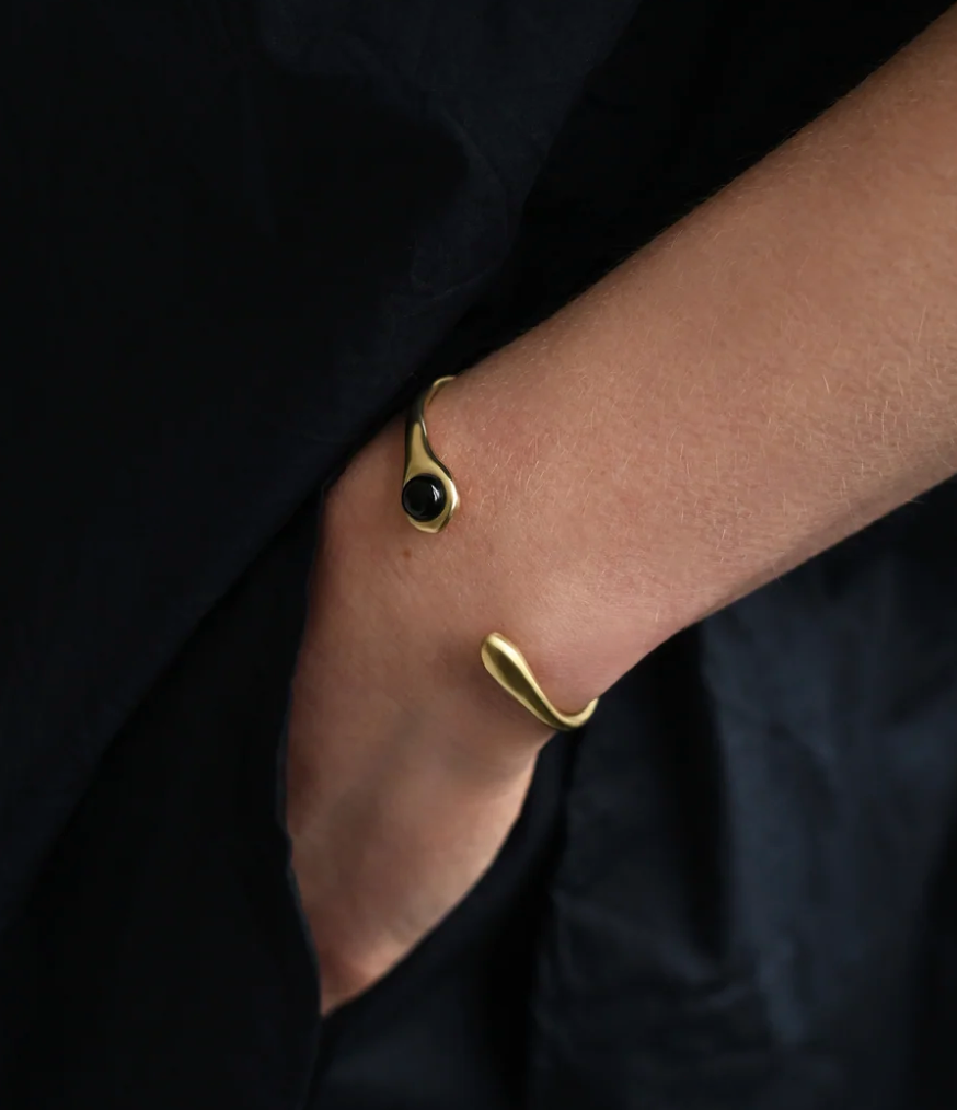 8.6.4 | Black Onyx Brass Cuff CU-BO-01