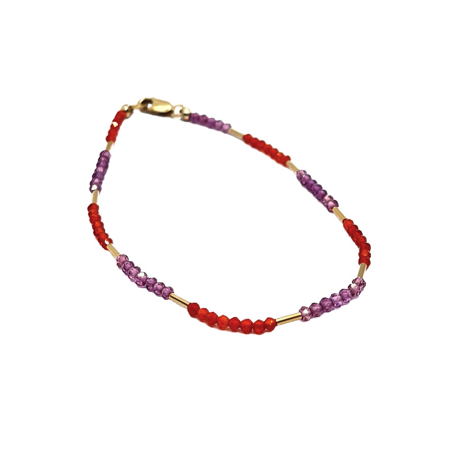 DEBBIE FISHER | Carnelian, Garnet and Gold Fill Bead Bracelet