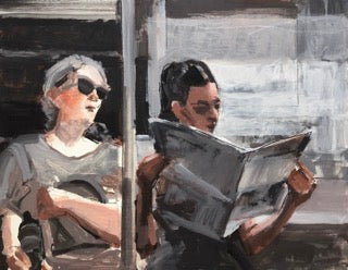 Two Women on F Train for "Interpretations" by Janet Pedersen